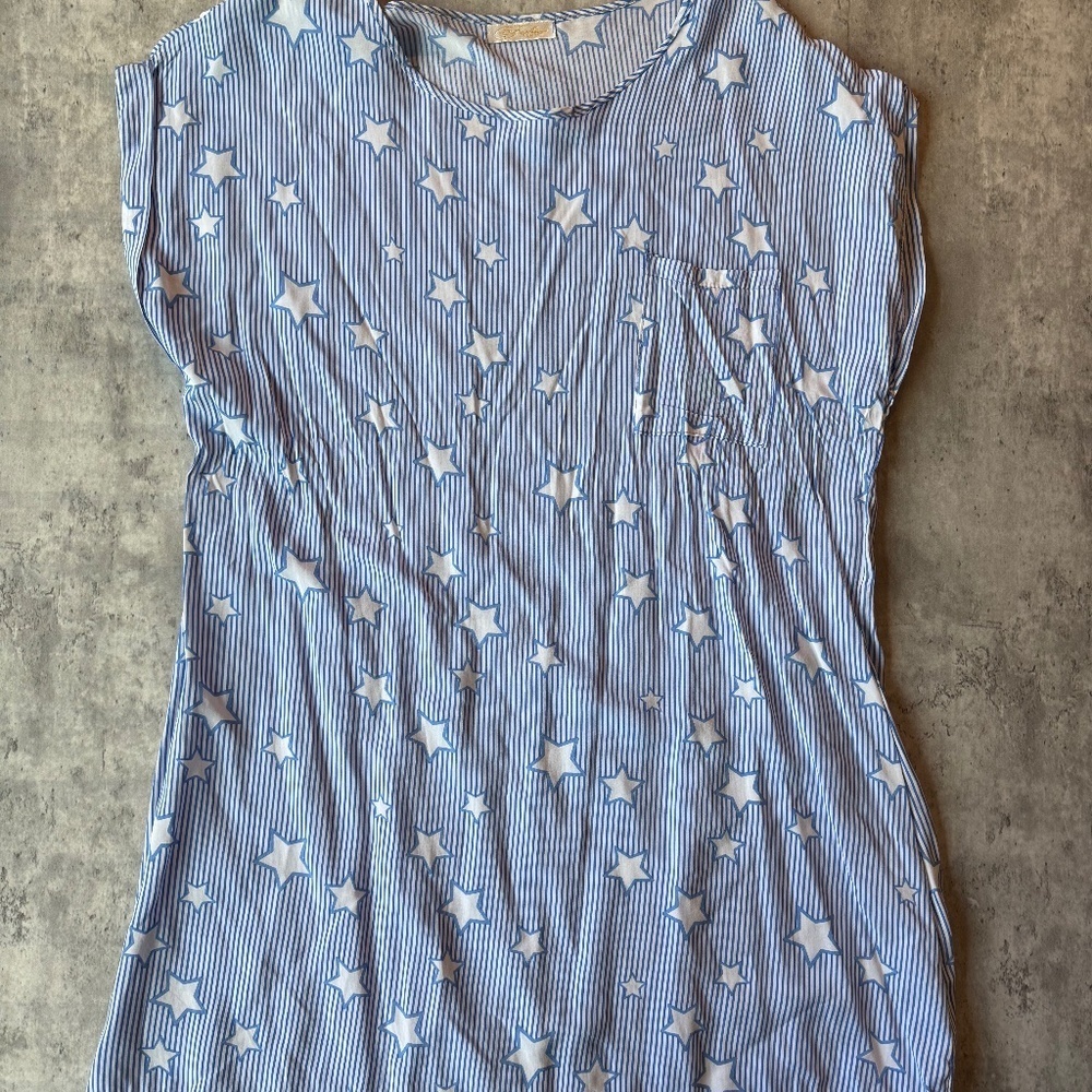 4th of july light weight tunic patriotic star shirt summer festival womens M